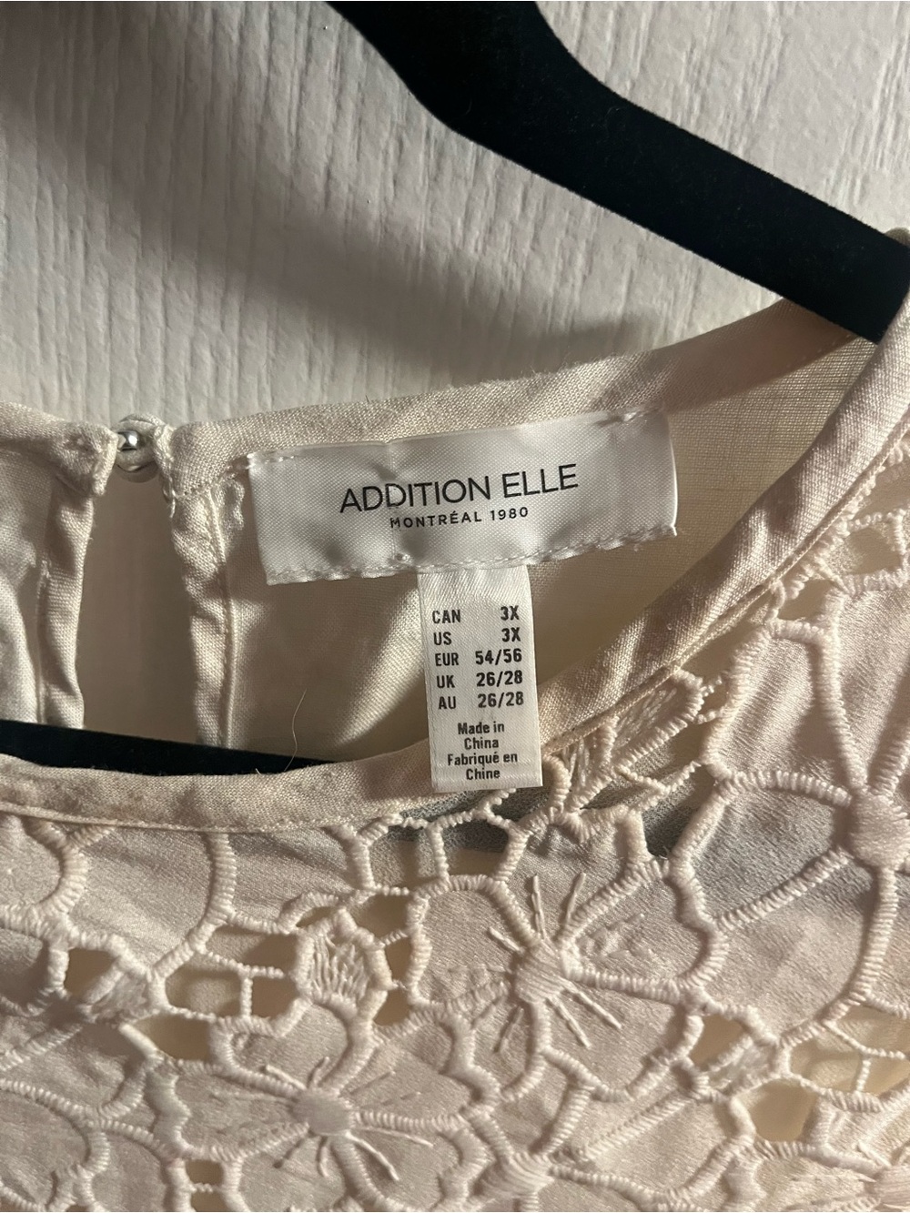 Addition Elle Cream Floral Lace Overlay Sleeveless Blouse Top 3X - Picture 2 of 8